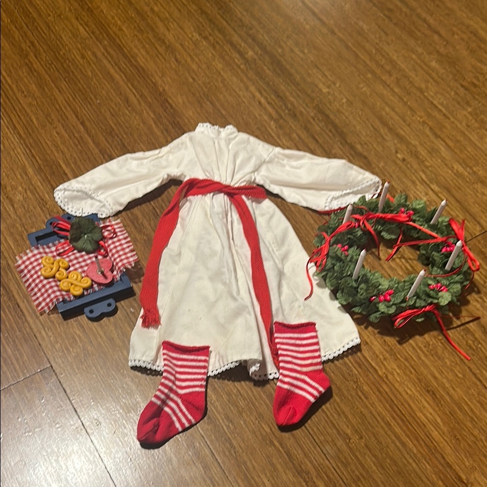 American Girl. Original Kirsten Christmas Outfit. Now retired.